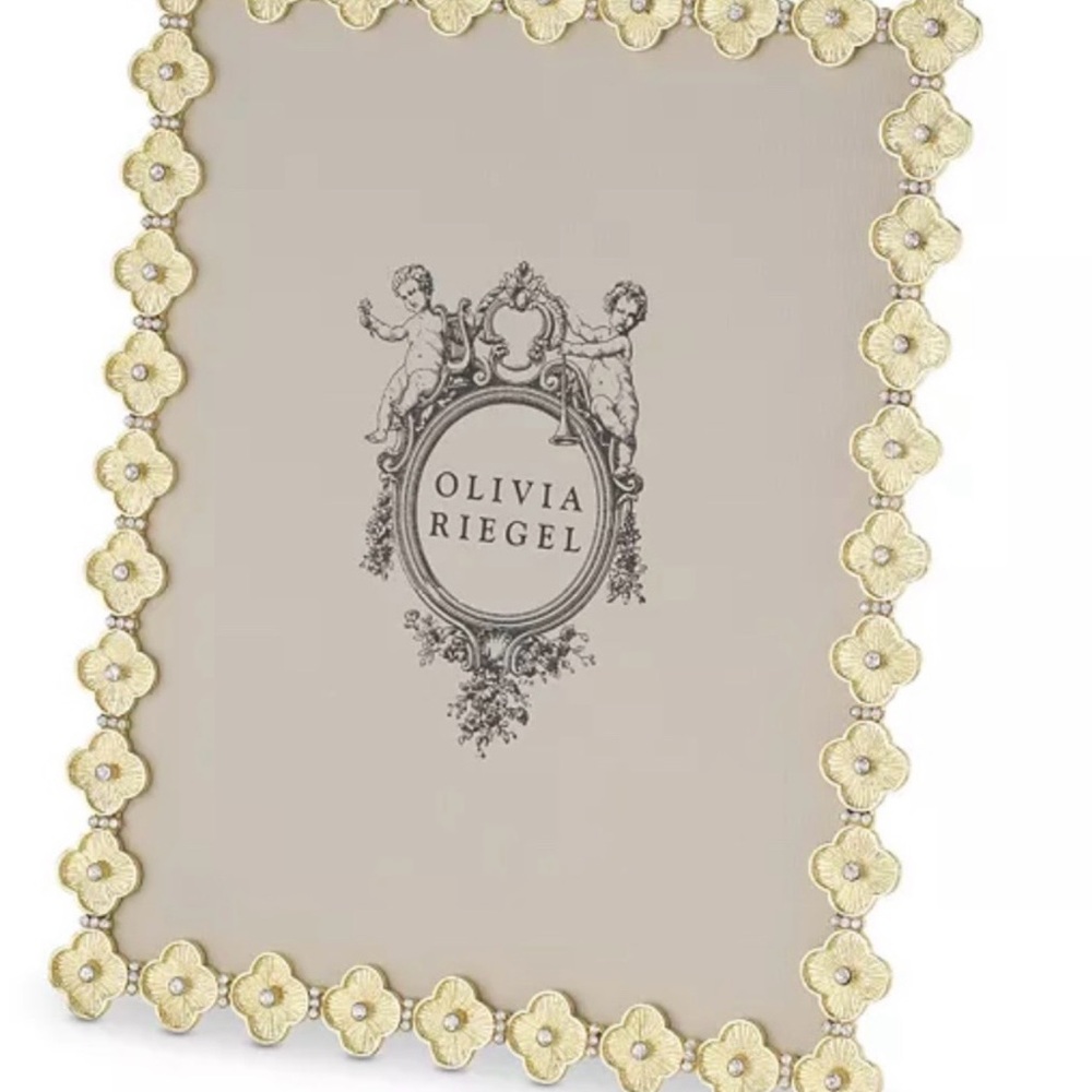 NEW IN BOX Olivia Riegel Gold Clover 8x10 Picture Frame. New in original box